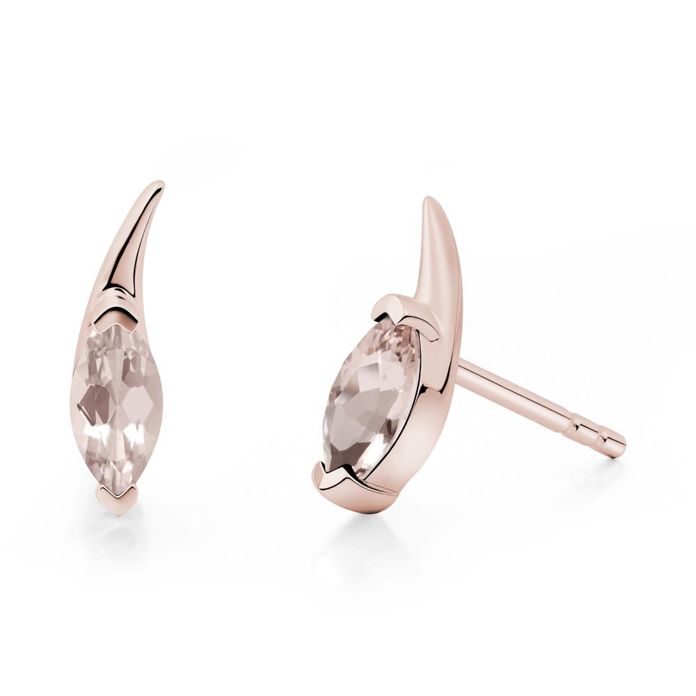Marquise Morganite Stud Earrings - LUO Jewelry #metal_14k rose gold