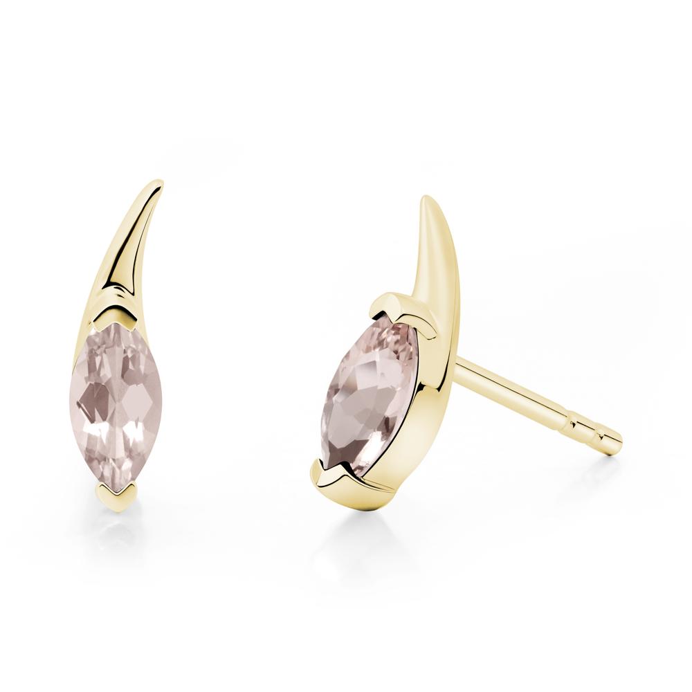Marquise Morganite Stud Earrings - LUO Jewelry #metal_18k yellow gold