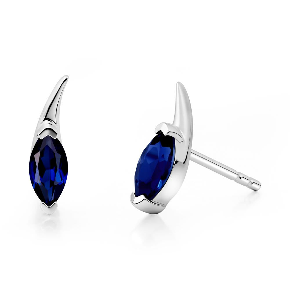 Marquise Sapphire Stud Earrings - LUO Jewelry #metal_sterling silver