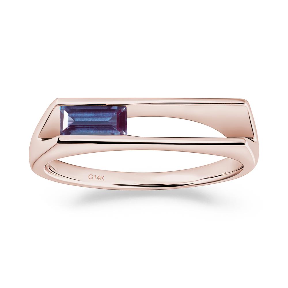 Bezel Set Alexandrite Tension Ring - LUO Jewelry #metal_14k rose gold