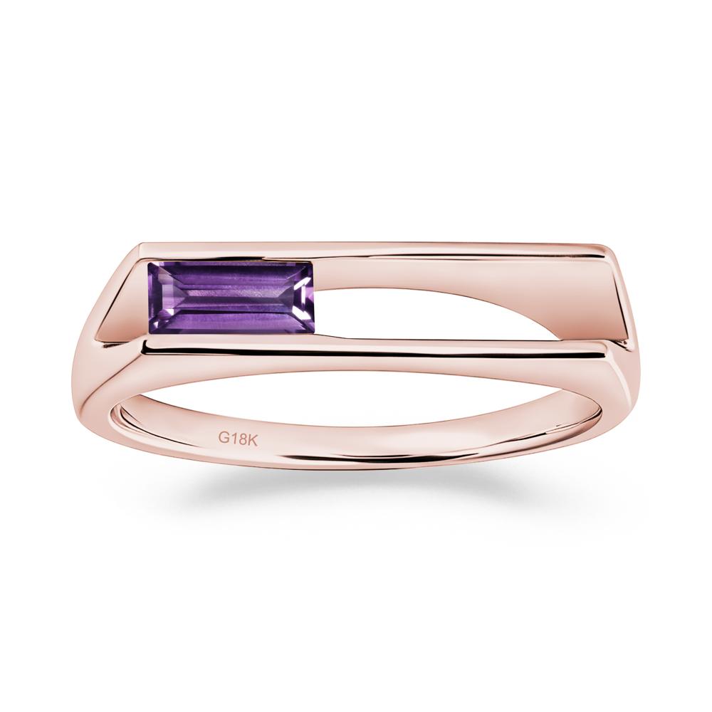 Minimalism Bezel Set Amethyst Ring - LUO Jewelry #metal_18k rose gold