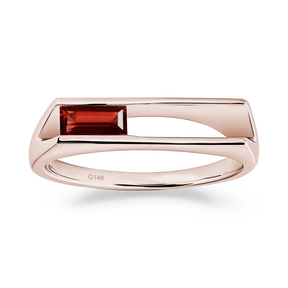 Minimalism Bezel Set Garnet Ring - LUO Jewelry #metal_14k rose gold