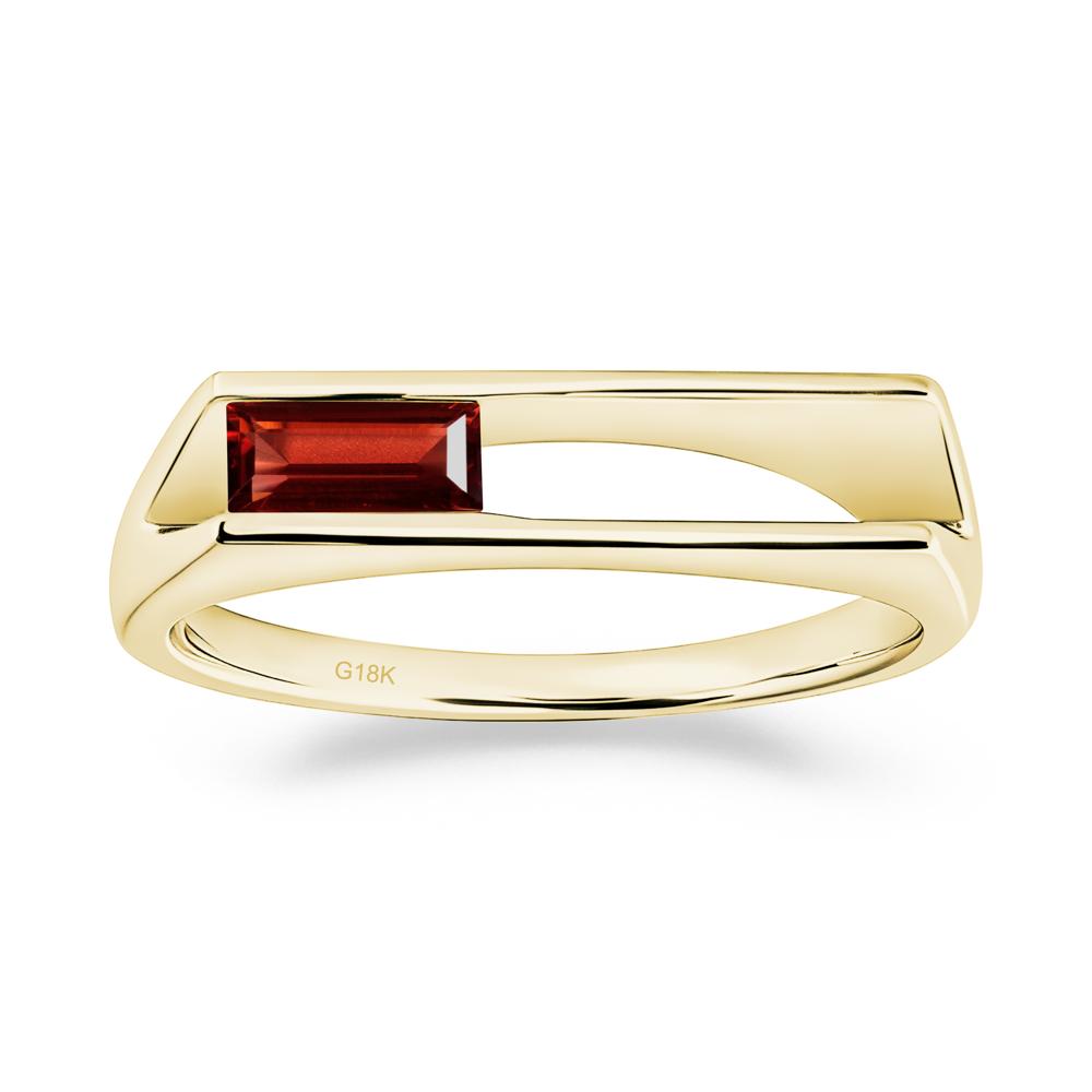 Minimalism Bezel Set Garnet Ring - LUO Jewelry #metal_18k yellow gold