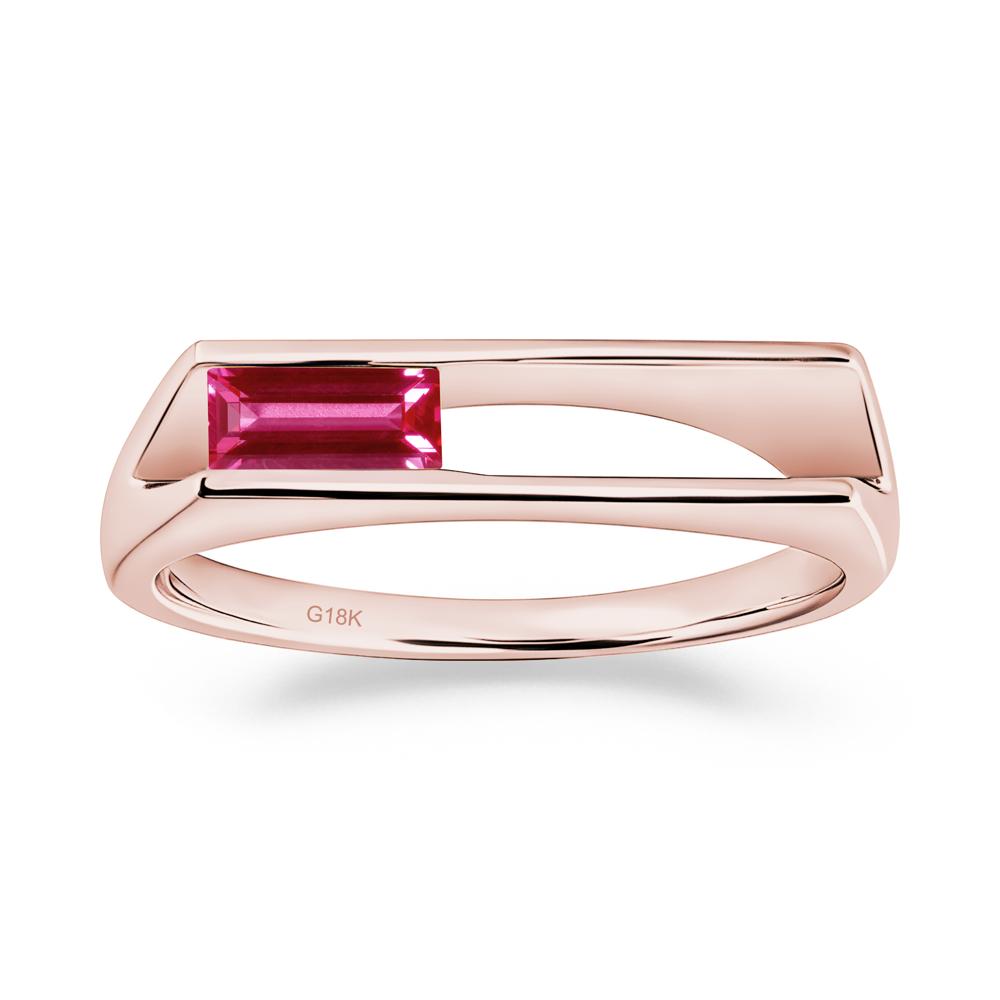 Baguette Ruby Tension Ring - LUO Jewelry #metal_18k rose gold