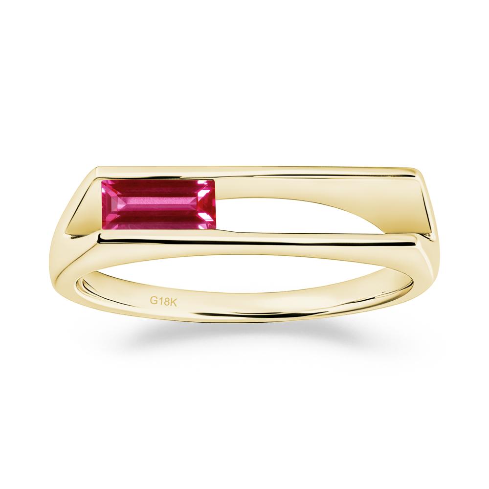 Baguette Ruby Tension Ring - LUO Jewelry #metal_18k yellow gold