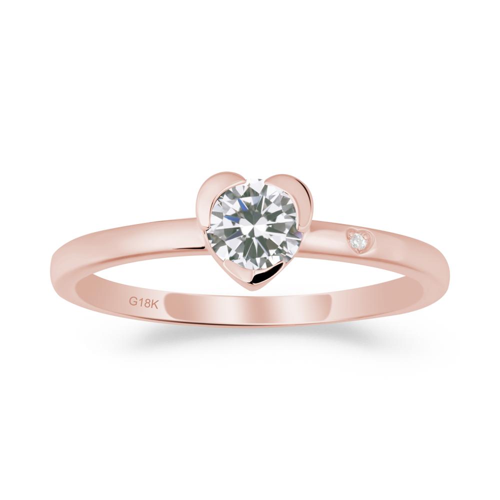 Heart Setting Cubic Zirconia Ring - LUO Jewelry #metal_18k rose gold