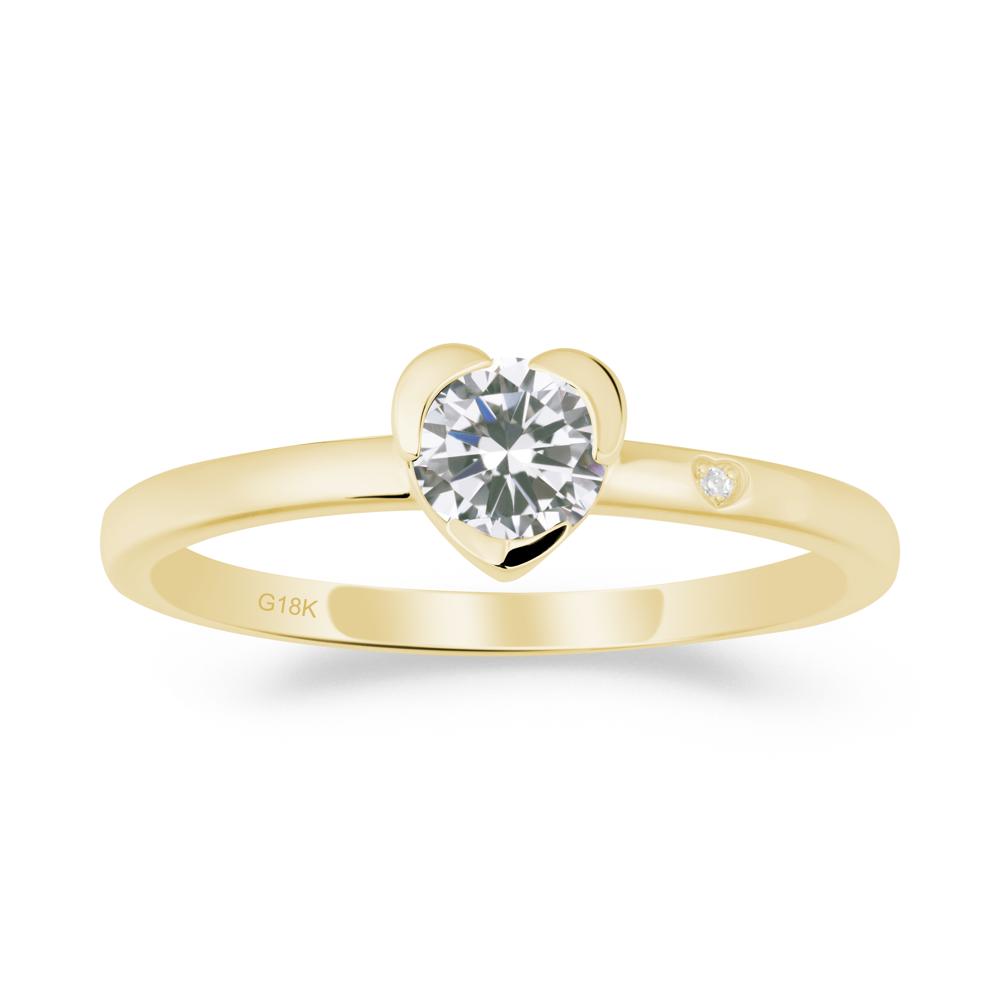 Heart Setting Cubic Zirconia Ring - LUO Jewelry #metal_18k yellow gold