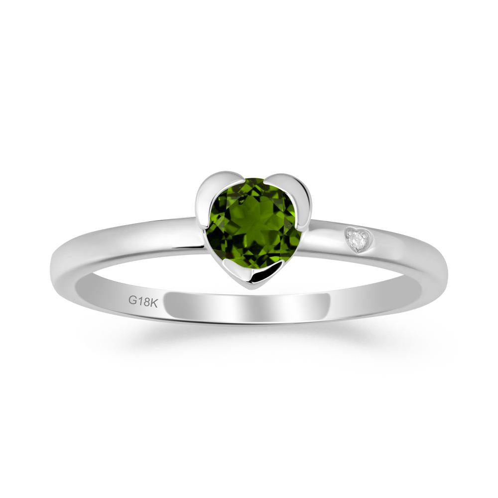 Heart Setting Diopside Ring - LUO Jewelry #metal_18k white gold