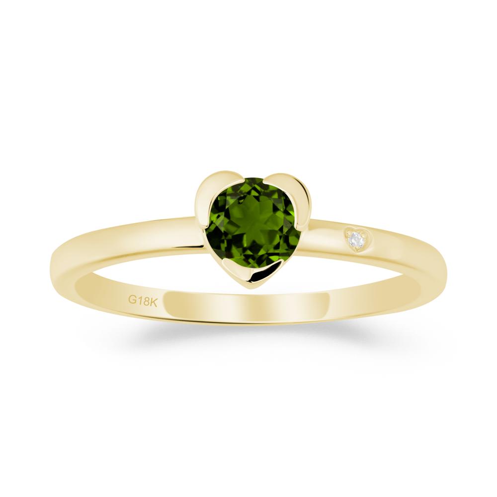 Heart Setting Diopside Ring - LUO Jewelry #metal_18k yellow gold