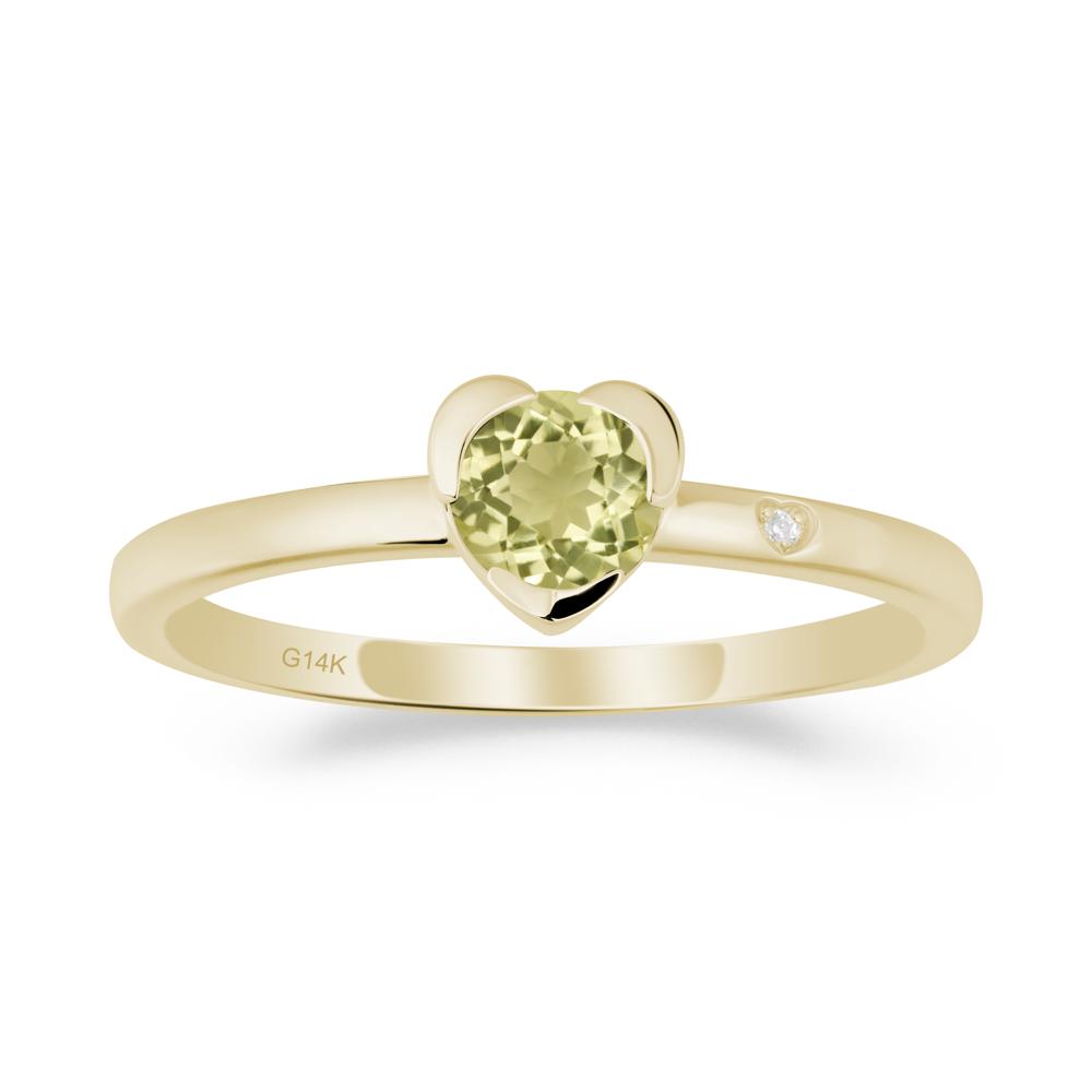 Heart Setting Lemon Quartz Ring - LUO Jewelry #metal_14k yellow gold