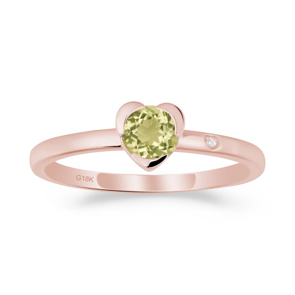 Heart Setting Lemon Quartz Ring - LUO Jewelry #metal_18k rose gold