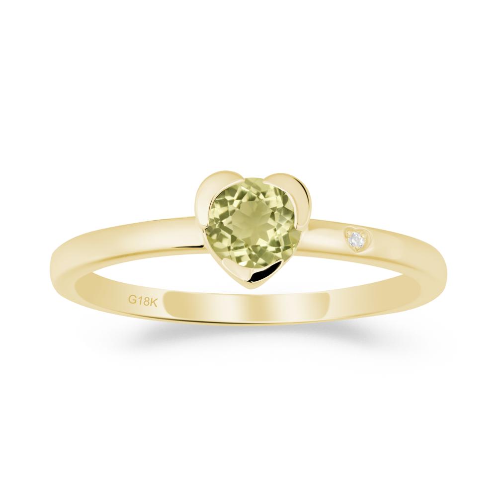 Heart Setting Lemon Quartz Ring - LUO Jewelry #metal_18k yellow gold