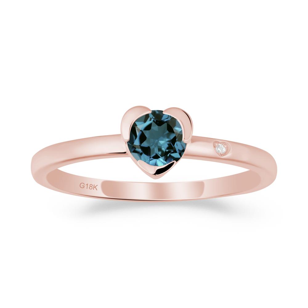 Heart Setting London Blue Topaz Ring - LUO Jewelry #metal_18k rose gold