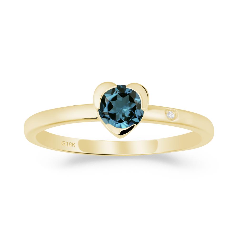 Heart Setting London Blue Topaz Ring - LUO Jewelry #metal_18k yellow gold
