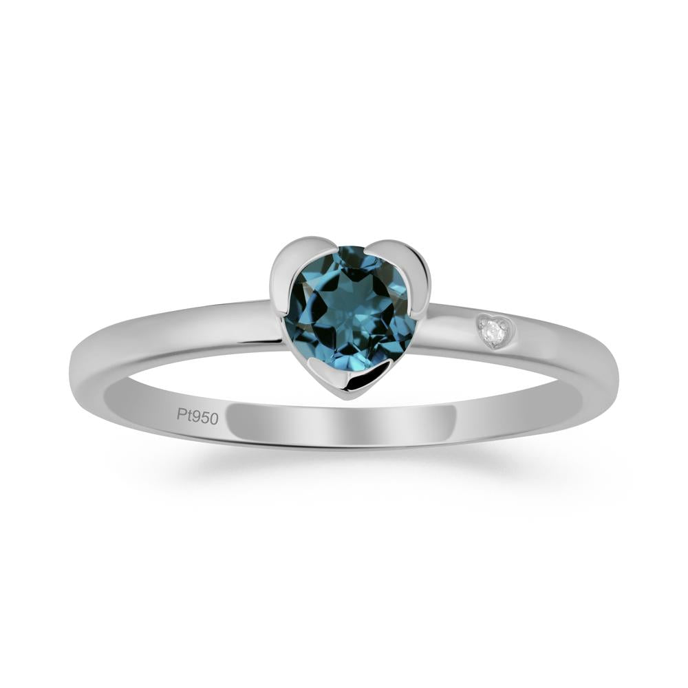 Heart Setting London Blue Topaz Ring - LUO Jewelry #metal_platinum