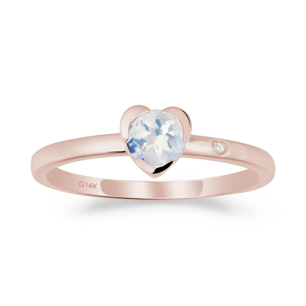 Heart Setting Moonstone Ring - LUO Jewelry #metal_14k rose gold