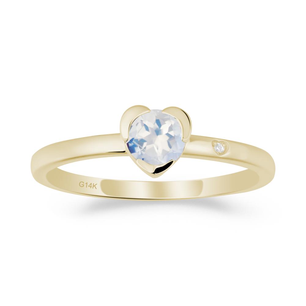 Heart Setting Moonstone Ring - LUO Jewelry #metal_14k yellow gold