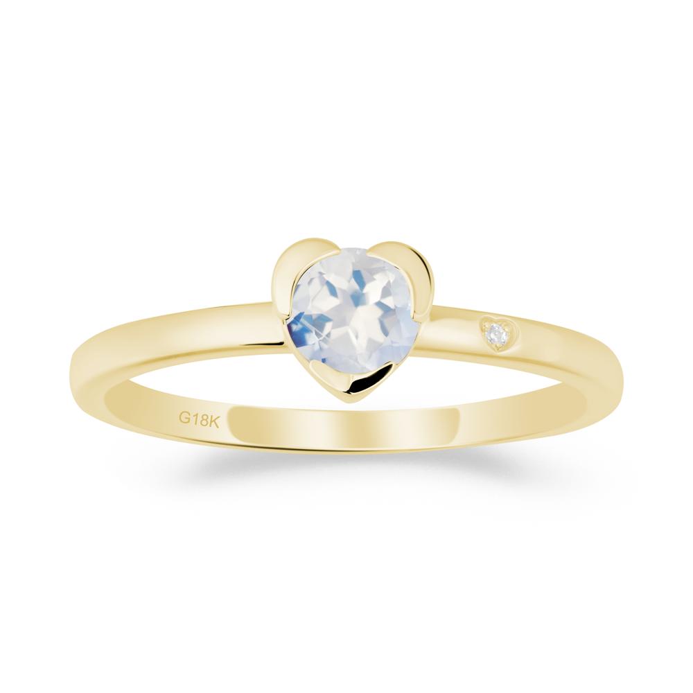 Heart Setting Moonstone Ring - LUO Jewelry #metal_18k yellow gold