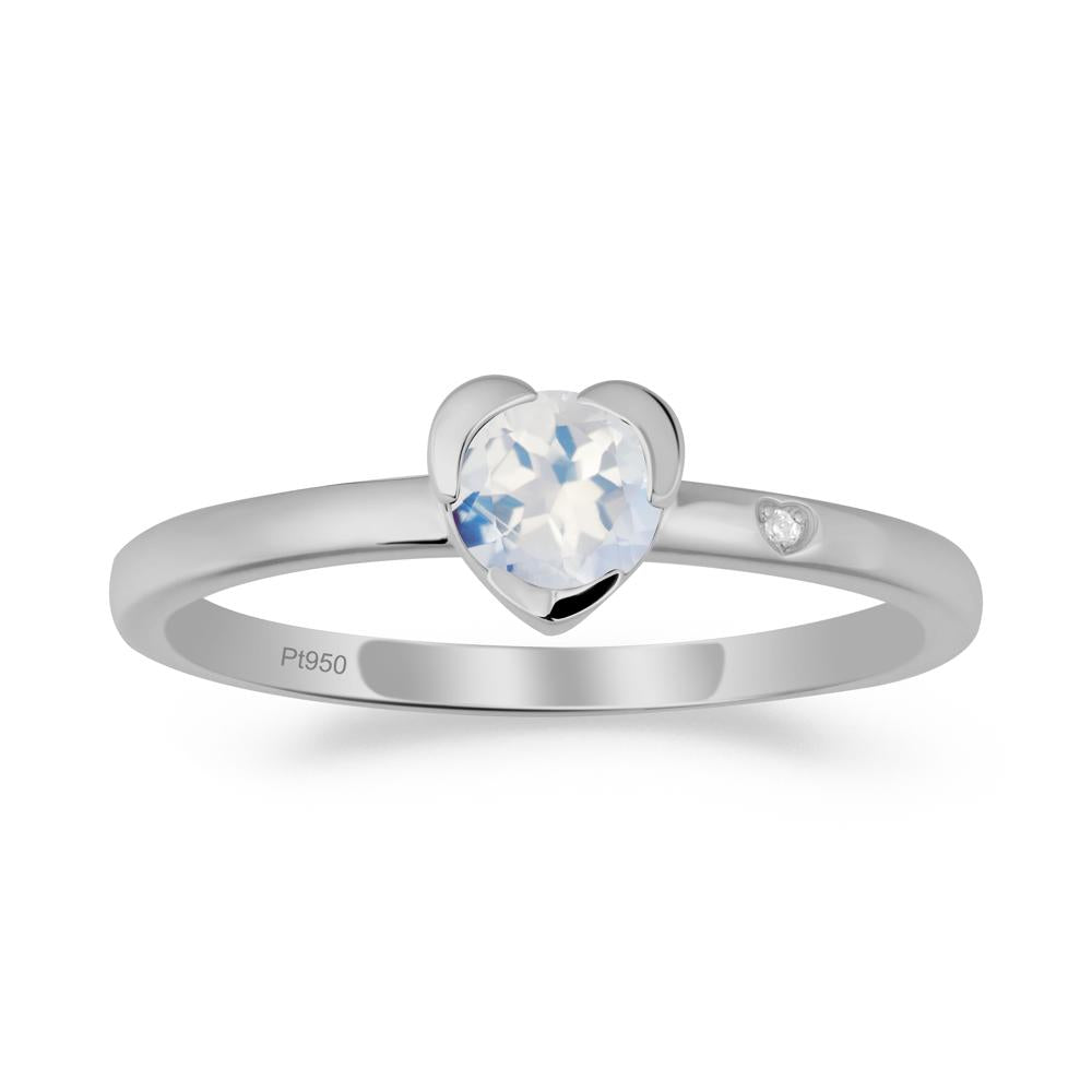 Heart Setting Moonstone Ring - LUO Jewelry #metal_platinum