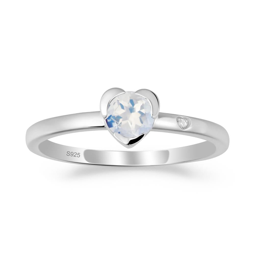 Heart Setting Moonstone Ring - LUO Jewelry #metal_sterling silver