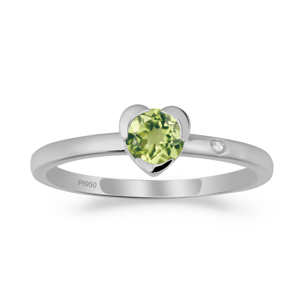 Heart Setting Peridot Ring - LUO Jewelry #metal_platinum