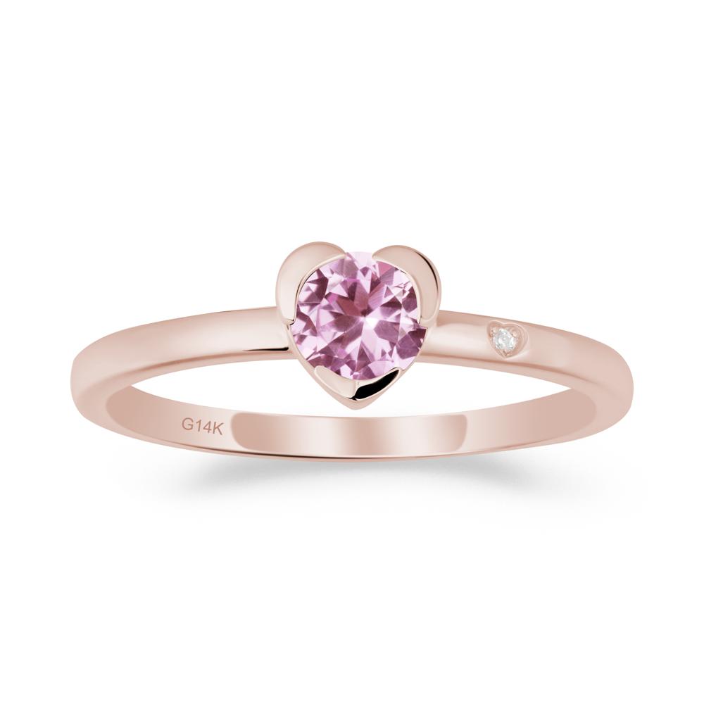 Heart Setting Pink Sapphire Ring - LUO Jewelry #metal_14k rose gold