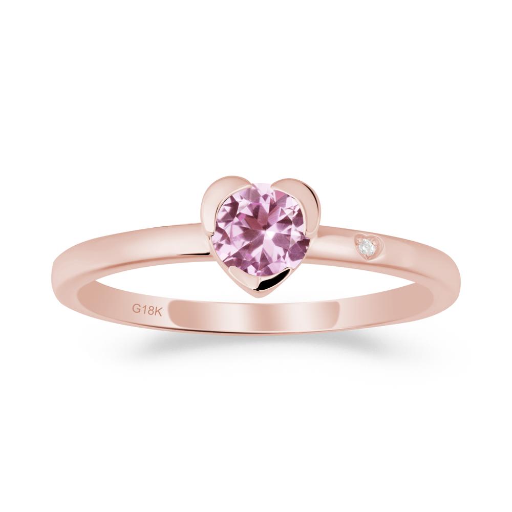 Heart Setting Pink Sapphire Ring - LUO Jewelry #metal_18k rose gold