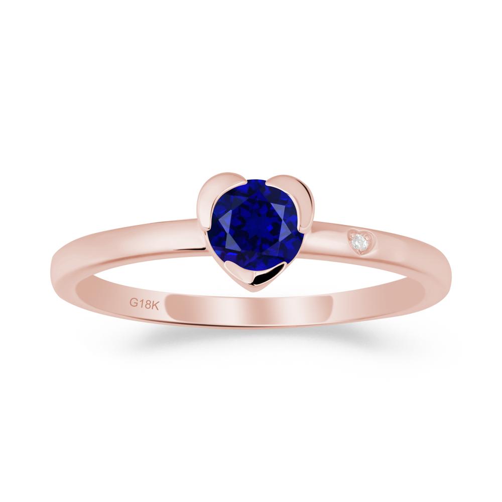 Heart Setting Sapphire Ring - LUO Jewelry #metal_18k rose gold