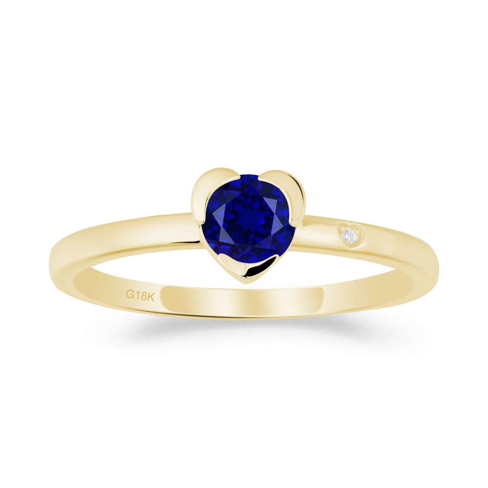 Heart Setting Sapphire Ring - LUO Jewelry #metal_18k yellow gold
