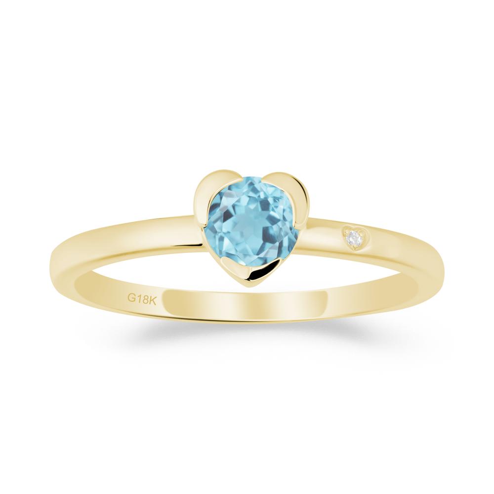 Heart Setting Swiss Blue Topaz Ring - LUO Jewelry #metal_18k yellow gold