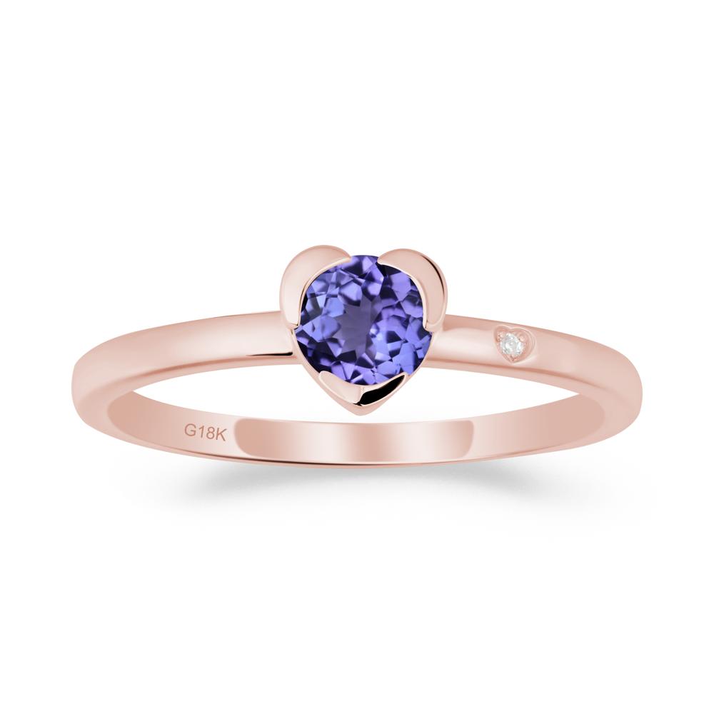 Heart Setting Tanzanite Ring - LUO Jewelry #metal_18k rose gold