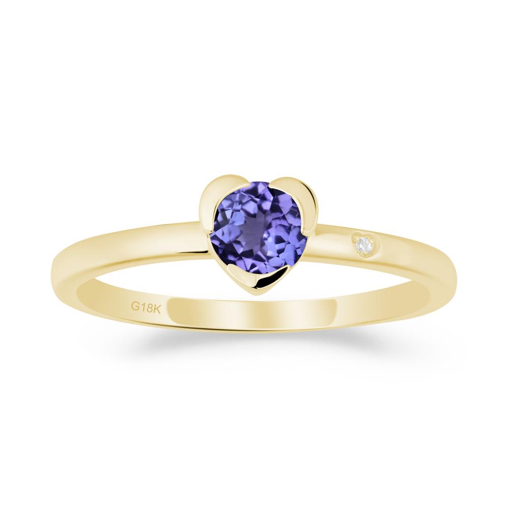 Heart Setting Tanzanite Ring - LUO Jewelry #metal_18k yellow gold