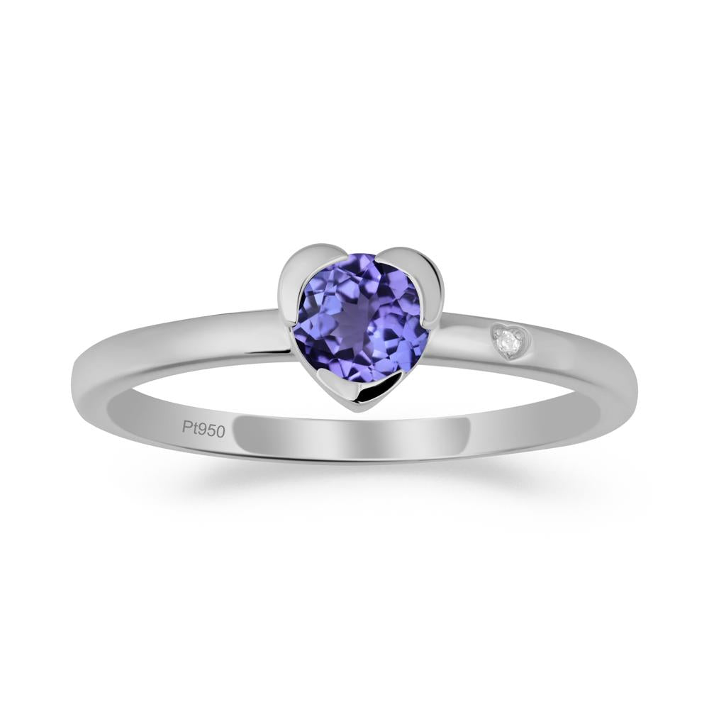 Heart Setting Tanzanite Ring - LUO Jewelry #metal_platinum