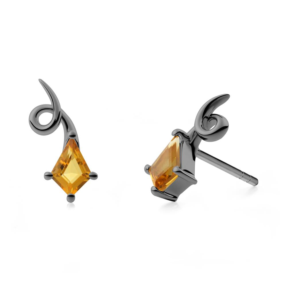 Kite-Cut Citrine Earrings - LUO Jewelry #metal_black finish sterling silver