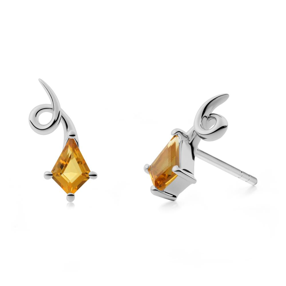 Kite-Cut Citrine Earrings - LUO Jewelry #metal_platinum