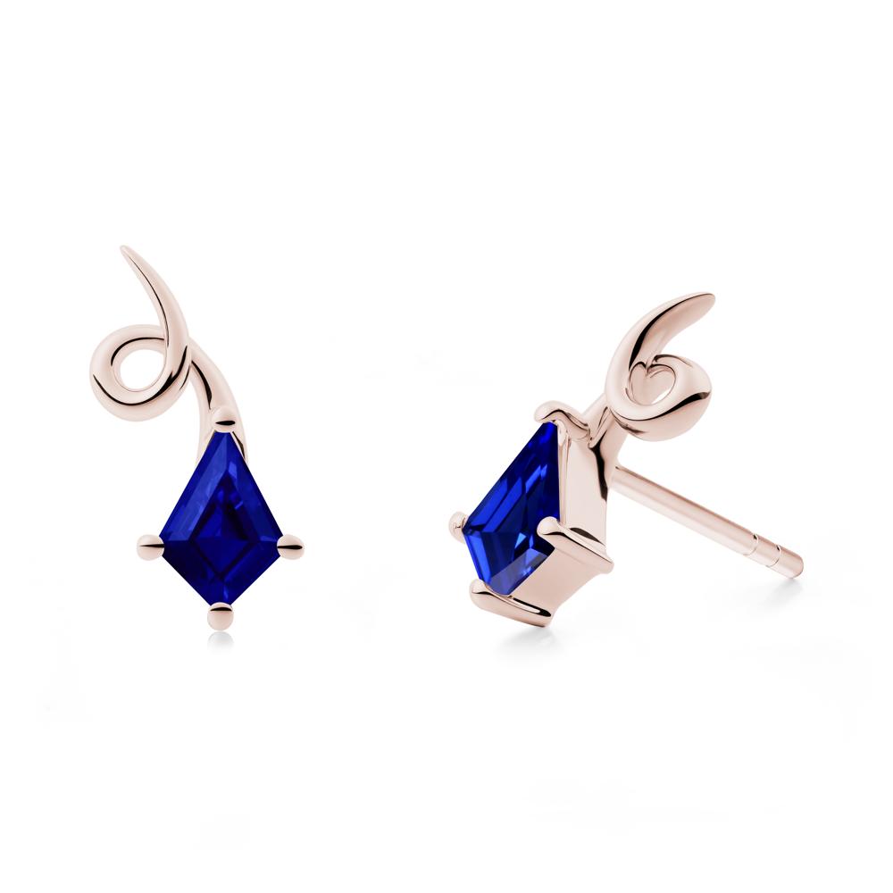 Kite-Cut Sapphire Earrings - LUO Jewelry #metal_14k rose gold