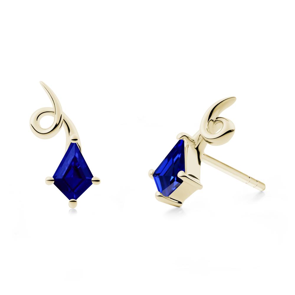 Kite-Cut Sapphire Earrings - LUO Jewelry #metal_14k yellow gold
