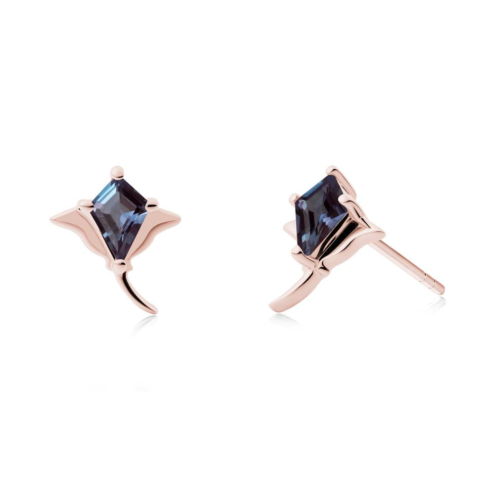 Stingray Inspired Alexandrite Earring Set - LUO Jewelry #metal_18k rose gold