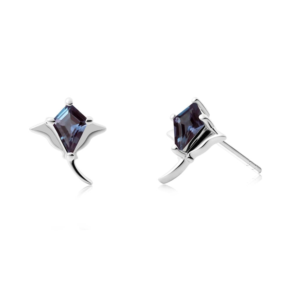 Stingray Inspired Alexandrite Earring Set - LUO Jewelry #metal_18k white gold