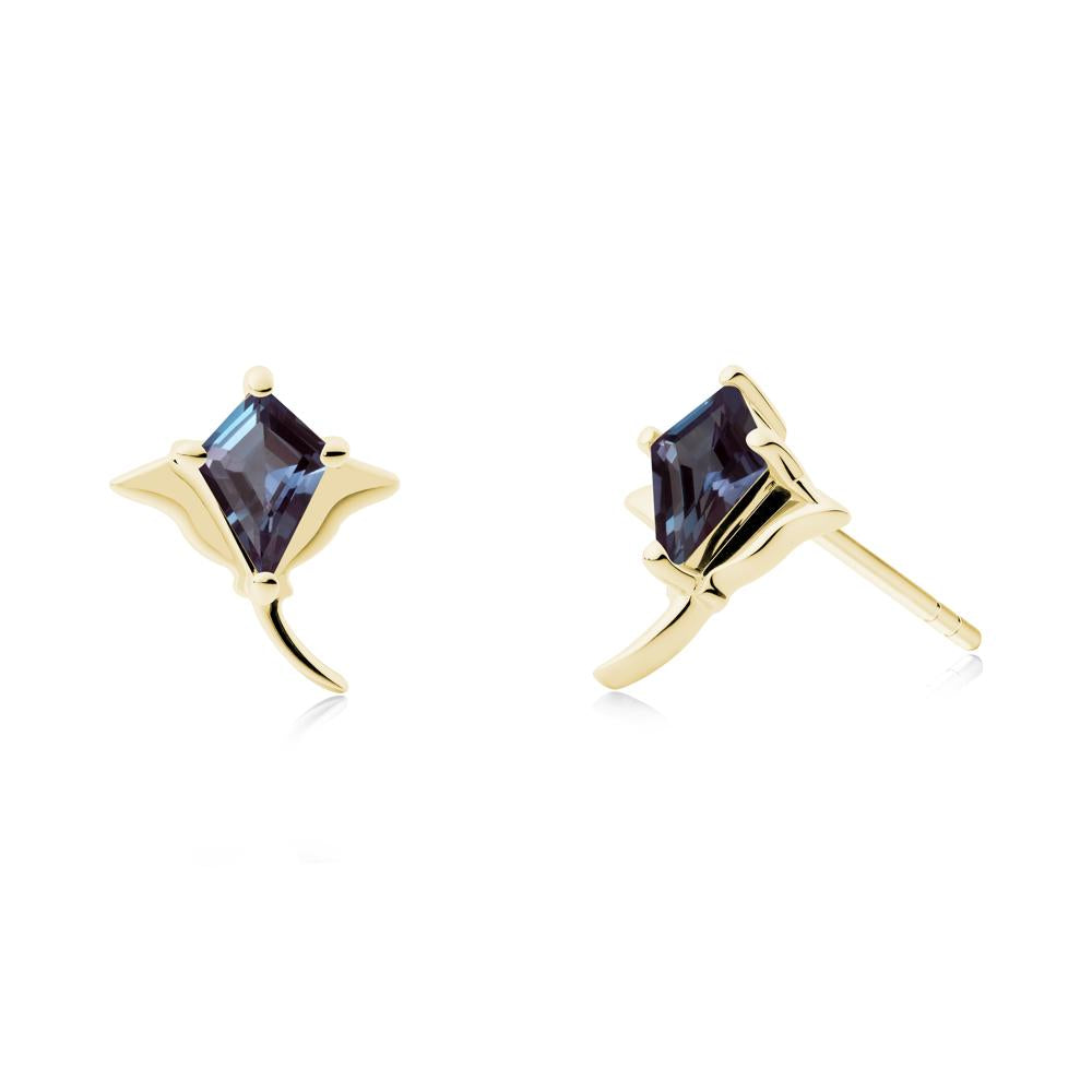 Stingray Inspired Alexandrite Earring Set - LUO Jewelry #metal_18k yellow gold