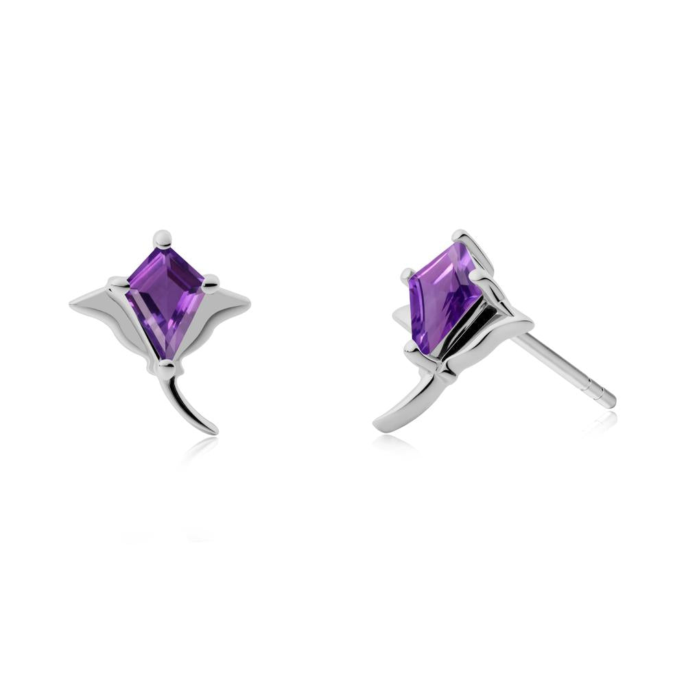 Stingray Inspired Amethyst Earring Set - LUO Jewelry #metal_platinum