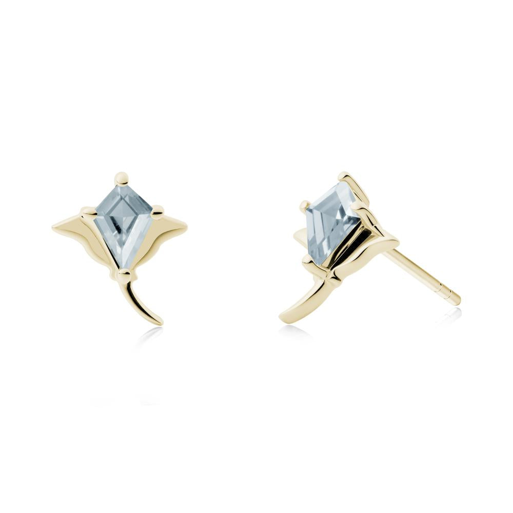 Stingray Inspired Aquamarine Earring Set - LUO Jewelry #metal_14k yellow gold