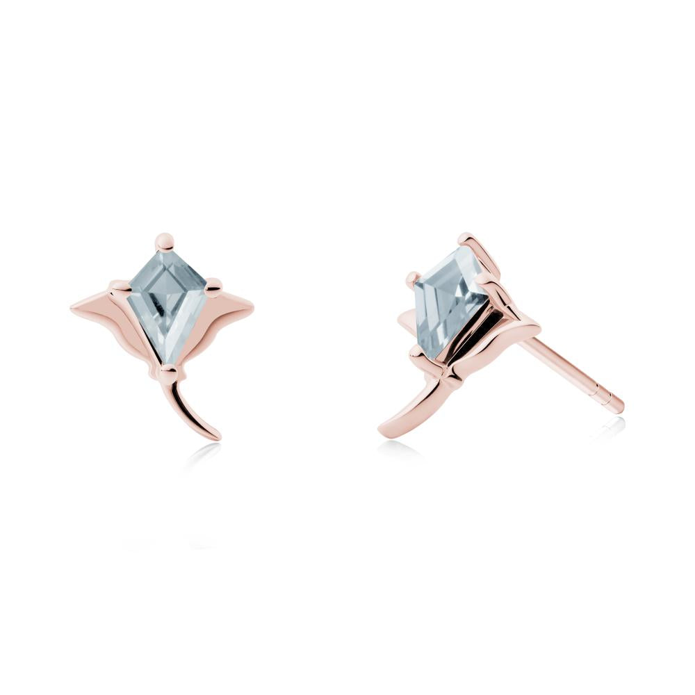 Stingray Inspired Aquamarine Earring Set - LUO Jewelry #metal_18k rose gold