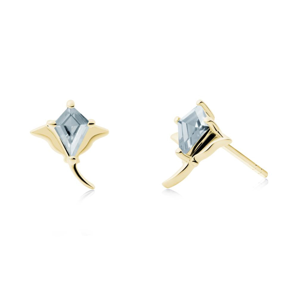 Stingray Inspired Aquamarine Earring Set - LUO Jewelry #metal_18k yellow gold