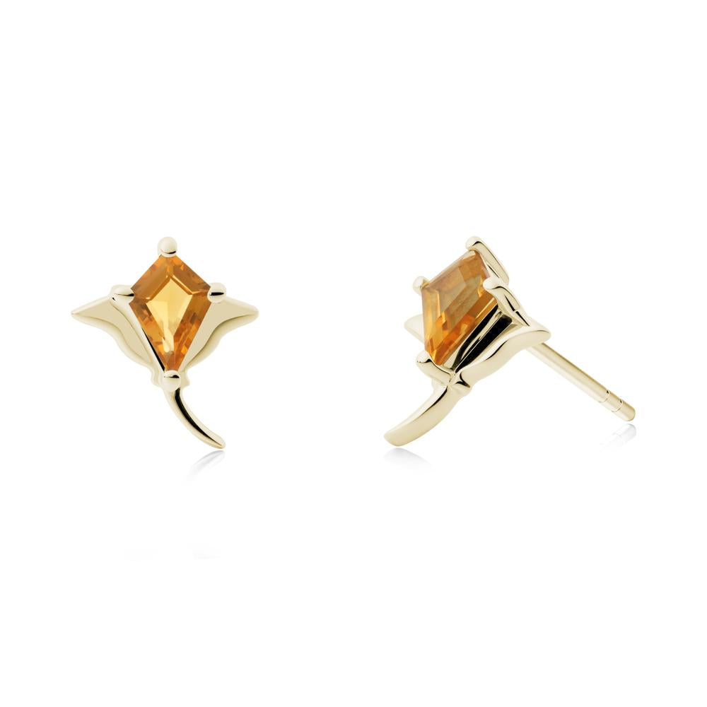 Stingray Inspired Citrine Earring Set - LUO Jewelry #metal_14k yellow gold