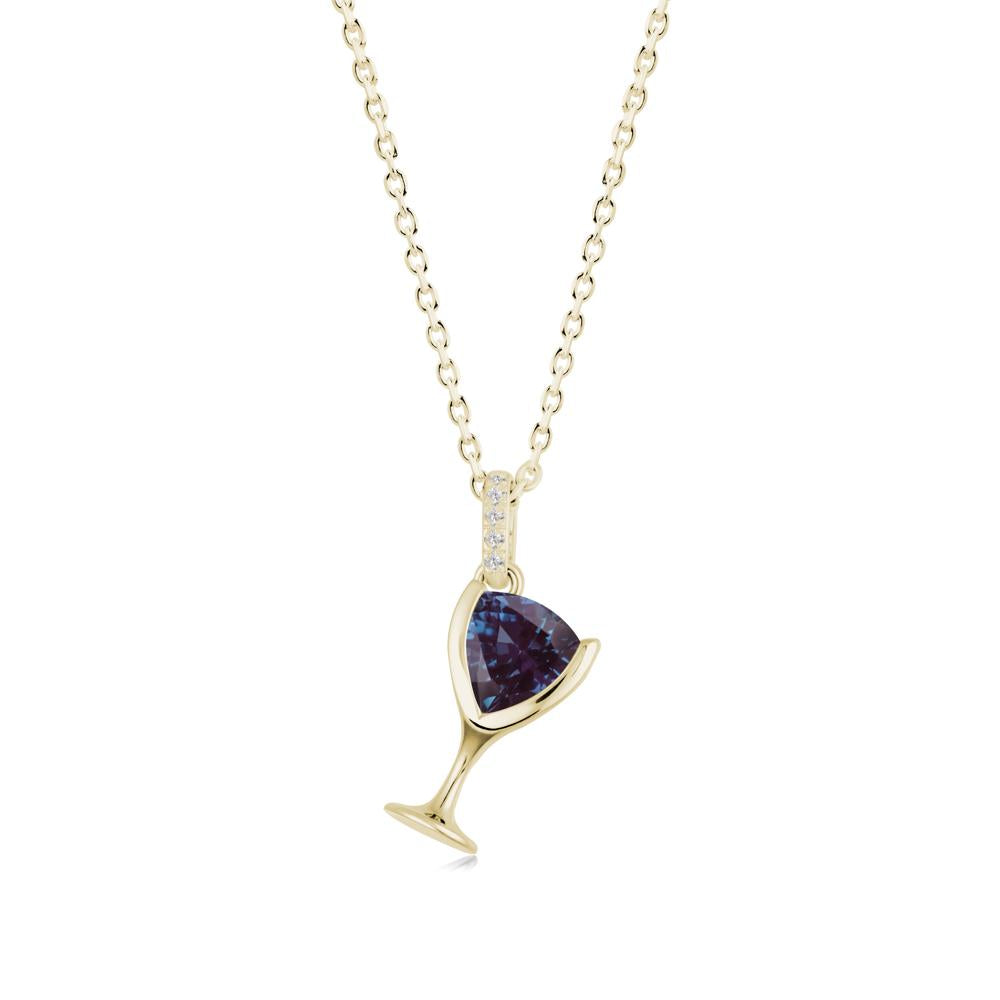 Trillion Alexandrite Bezel Necklace - LUO Jewelry #metal_14k yellow gold