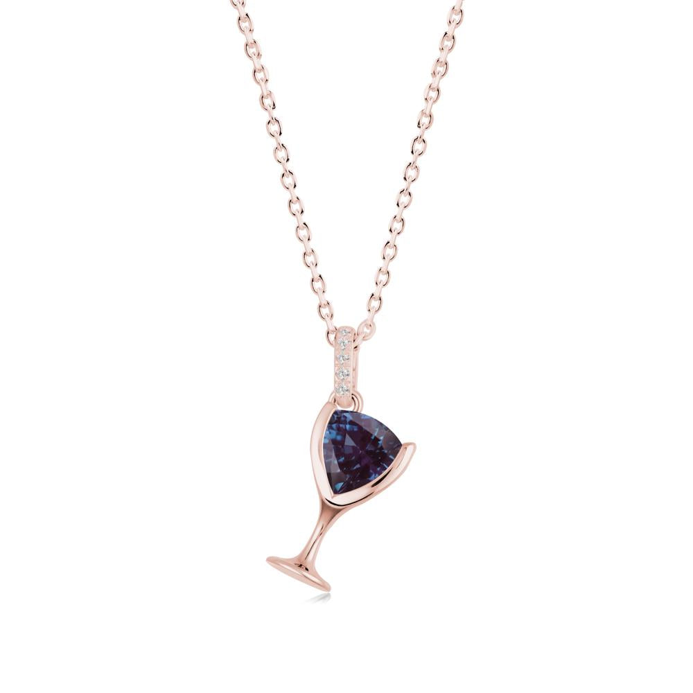 Trillion Alexandrite Bezel Necklace - LUO Jewelry #metal_18k rose gold