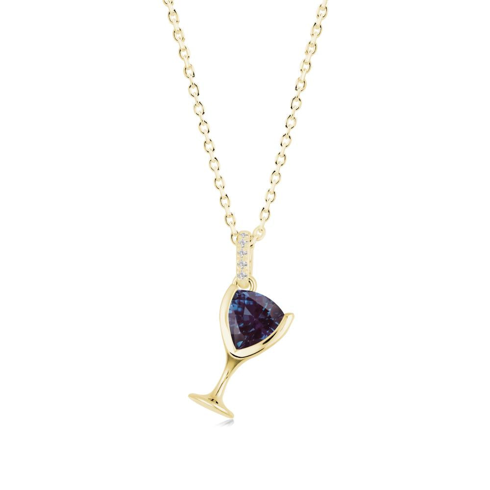 Trillion Alexandrite Bezel Necklace - LUO Jewelry #metal_18k yellow gold