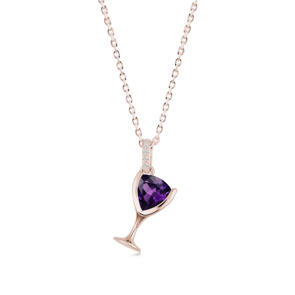 Wine Glass Inspired Amethyst Pendant - LUO Jewelry #metal_14k rose gold