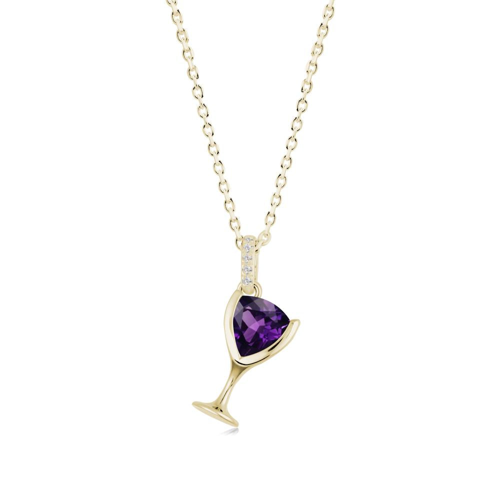 Wine Glass Inspired Amethyst Pendant - LUO Jewelry #metal_14k yellow gold